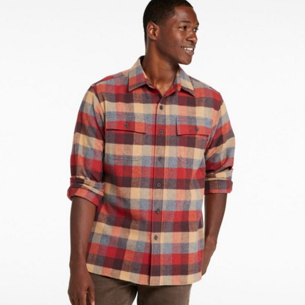 L.L.Bean Men's Chamois Plaid Flannel Shirt